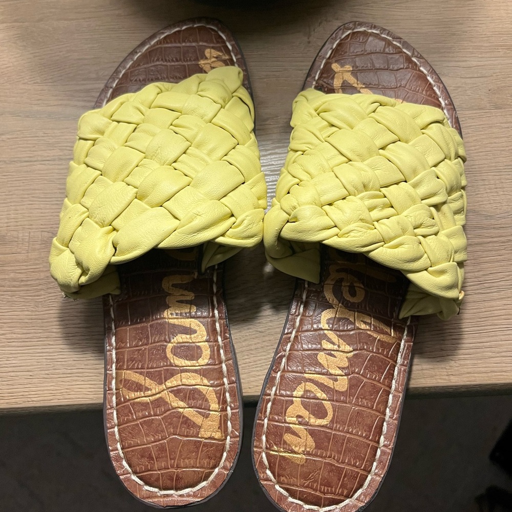 Sam Edelman bright green braided sandals